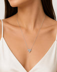 Colier din argint 925 cu zirconiu, placat cu rodiu