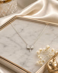 Colier din argint 925 cu zirconiu, placat cu rodiu