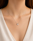 Colier din argint 925 cu zirconiu, placat cu rodiu