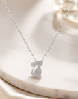 Colier din argint 925 cu zirconiu, placat cu rodiu