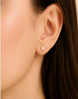 Cercei din argint 925 cu zirconiu, placați cu aur