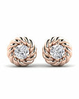 14K Rose gold earrings 0.20 carat White Diamonds