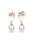 14K Rose Gold Bracelet With 0.10 Carat Stone and 0.60 Carat Cultured Pearl