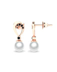 14K Rose Gold Bracelet With 0.10 Carat Stone and 0.60 Carat Cultured Pearl