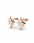 14K Rose Gold Earrings 0.16 Carat Stone