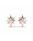 14K Rose Gold Earrings 0.16 Carat Stone