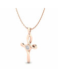 14K Rose Gold Necklace With 0.10 Carat Stone