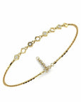 14K Yellow Gold Bracelet With 0.07 Carat White Diamonds