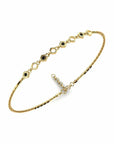 14K Yellow Gold Bracelet With 0.07 Carat Stone