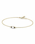 14K Yellow Gold Bracelet With 0.06 Carat Stone and 0.40 Carat Cultured Pearl