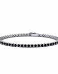 14K White Gold Tennis Bracelet With 3.64 Carat Black Diamonds