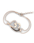 14K Rose Gold Bracelet With 0.16 Carat White and Black Diamonds