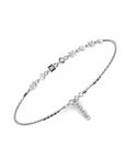 14K White Gold Bracelet With 0.06 Carat White Diamonds