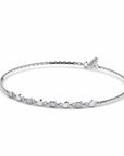 14K White Gold Bracelet With 0.06 Carat White Diamonds