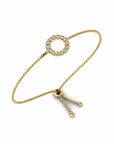 14K Gold Bracelet With 0.11 Carat White Diamonds