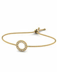 14K Gold Bracelet With 0.11 Carat White Diamonds