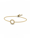 14K Gold Bracelet With 0.11 Carat White Diamonds