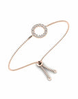 14K Rose Gold Bracelet With 0.11 Carat White Diamonds