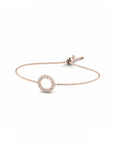 14K Rose Gold Bracelet With 0.11 Carat White Diamonds
