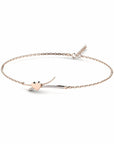 14K Rose Gold Bracelet With 0.09 Carat Stone