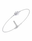 14K White Gold Bracelet With 0.03 Carat Stone