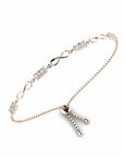 14K Rose Gold Bracelet With 0.80 Carat White Diamonds