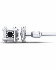 14K White Gold Earrings 0.03 Carat Stone