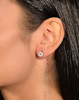 14K Rose Gold Earrings 0.13 Carat Stone