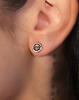 14K Rose Gold Earrings 0.13 Carat Stone