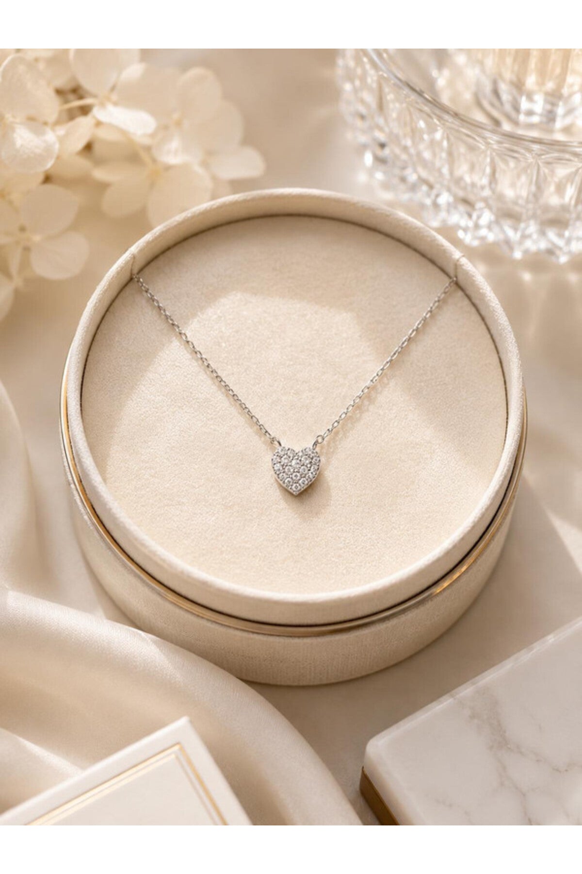 Colier din argint 925 cu zirconiu, placat cu rodiu