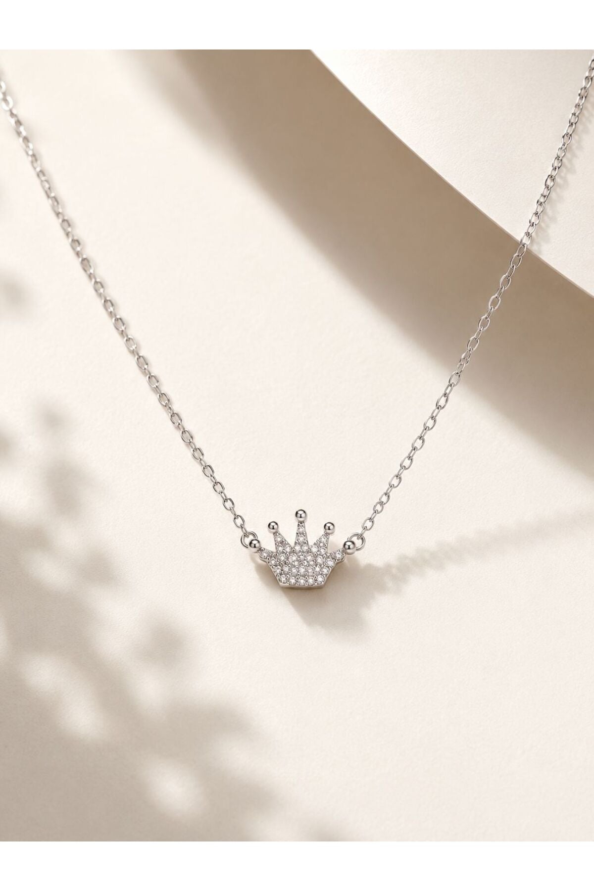 Colier din argint 925 cu zirconiu, placat cu rodiu