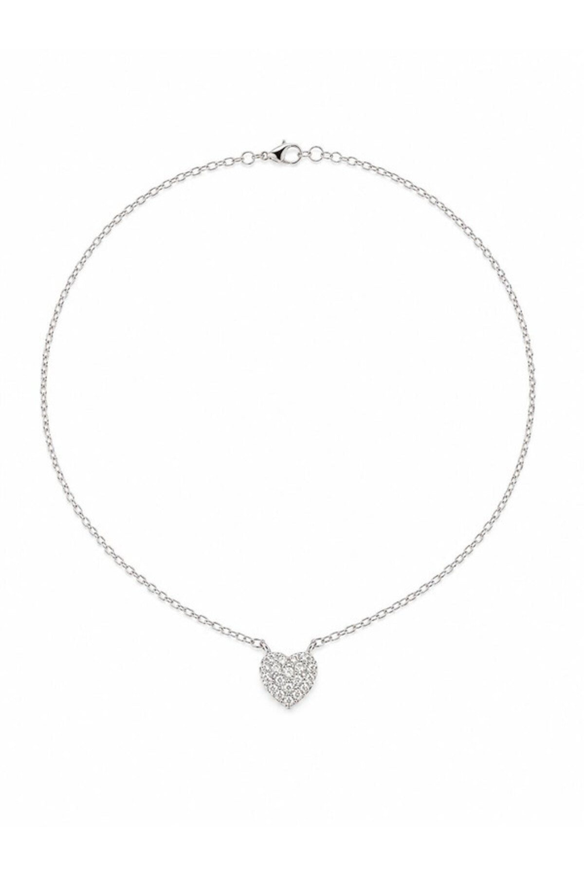 Colier din argint 925 cu zirconiu, placat cu rodiu