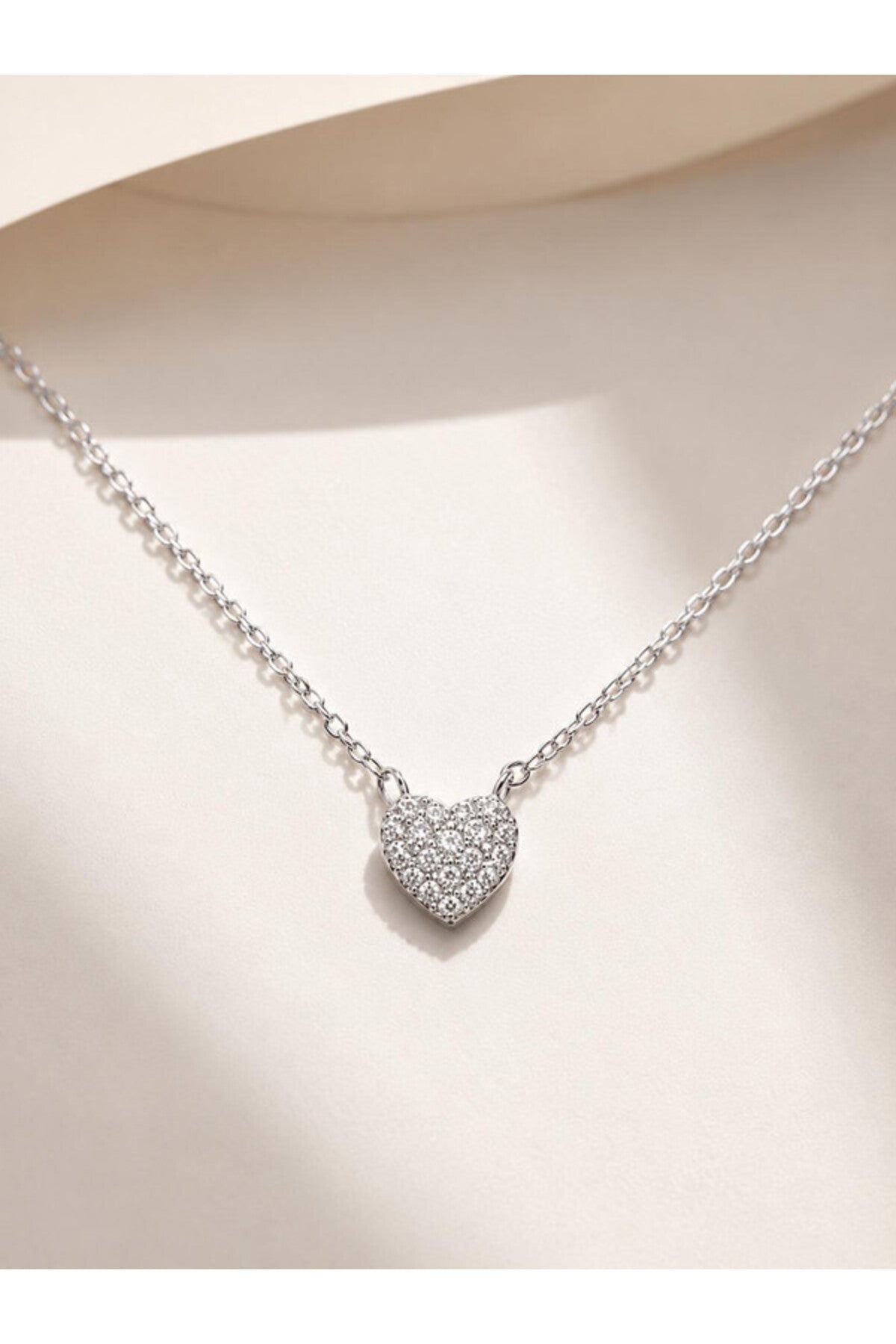 Colier din argint 925 cu zirconiu, placat cu rodiu