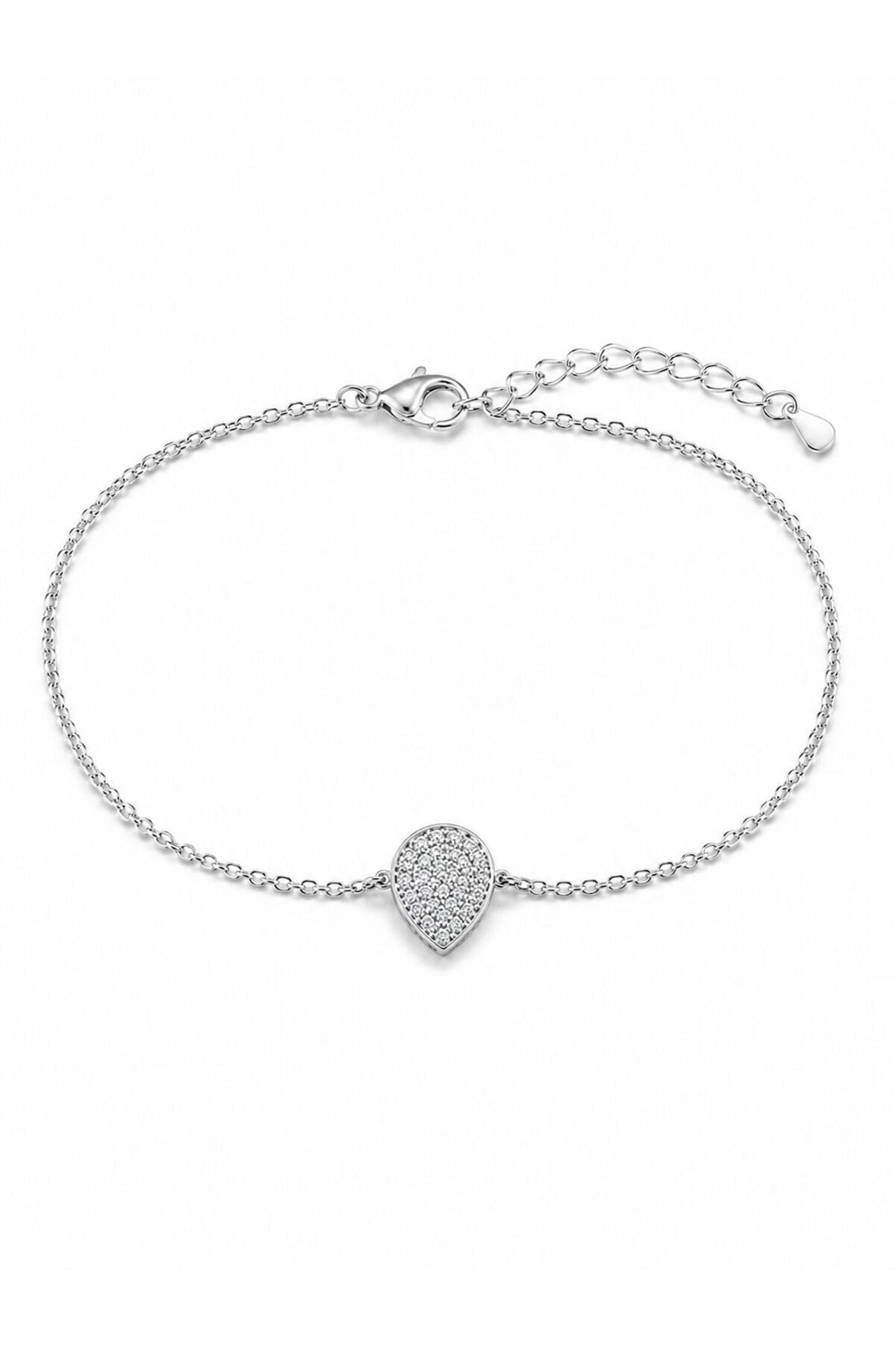 Brățară din argint 925 cu zirconiu, placată cu rodiu