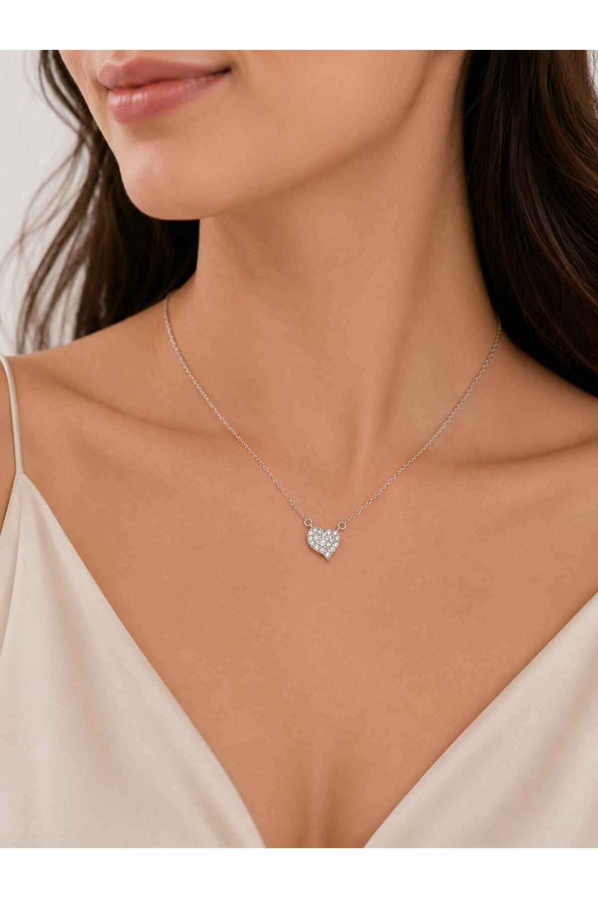 Colier din argint 925 cu zirconiu, placat cu rodiu