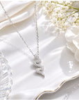 Colier din argint 925 cu zirconiu, placat cu rodiu