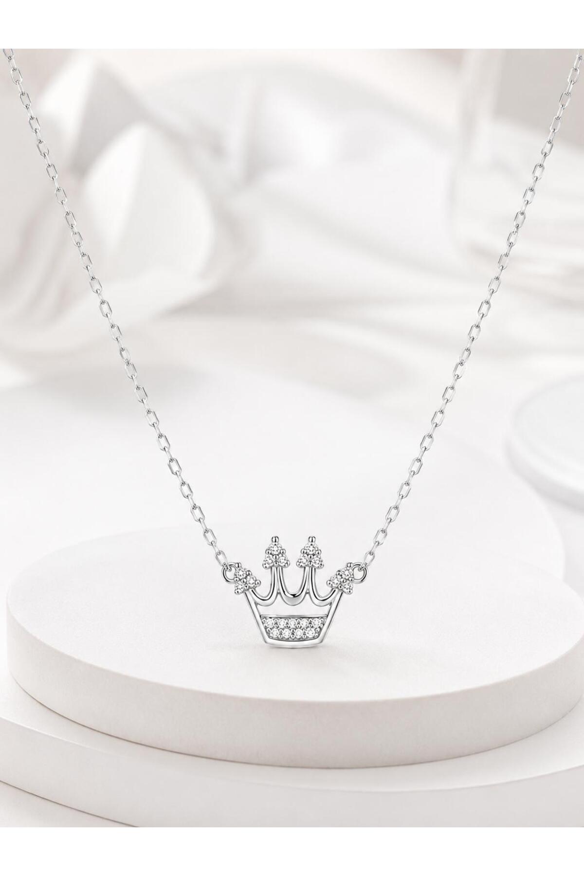 Colier din argint 925 cu zirconiu, placat cu rodiu