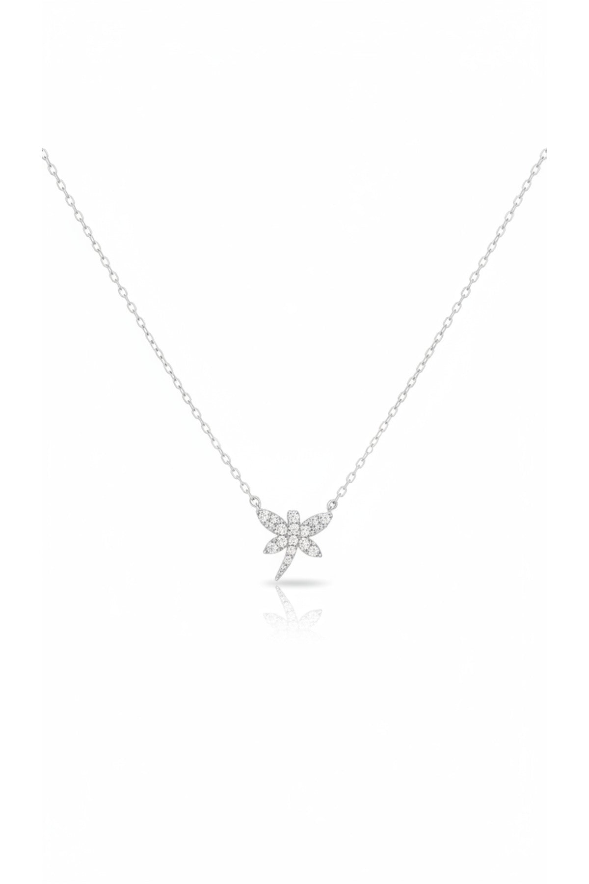 Colier din argint 925 cu zirconiu, placat cu rodiu