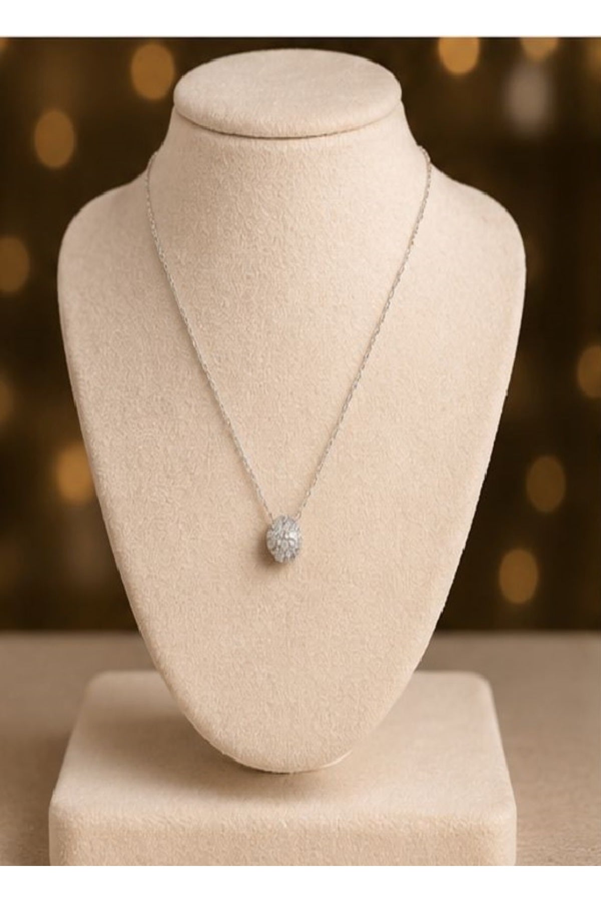 Colier din argint 925 cu zirconiu, placat cu rodiu