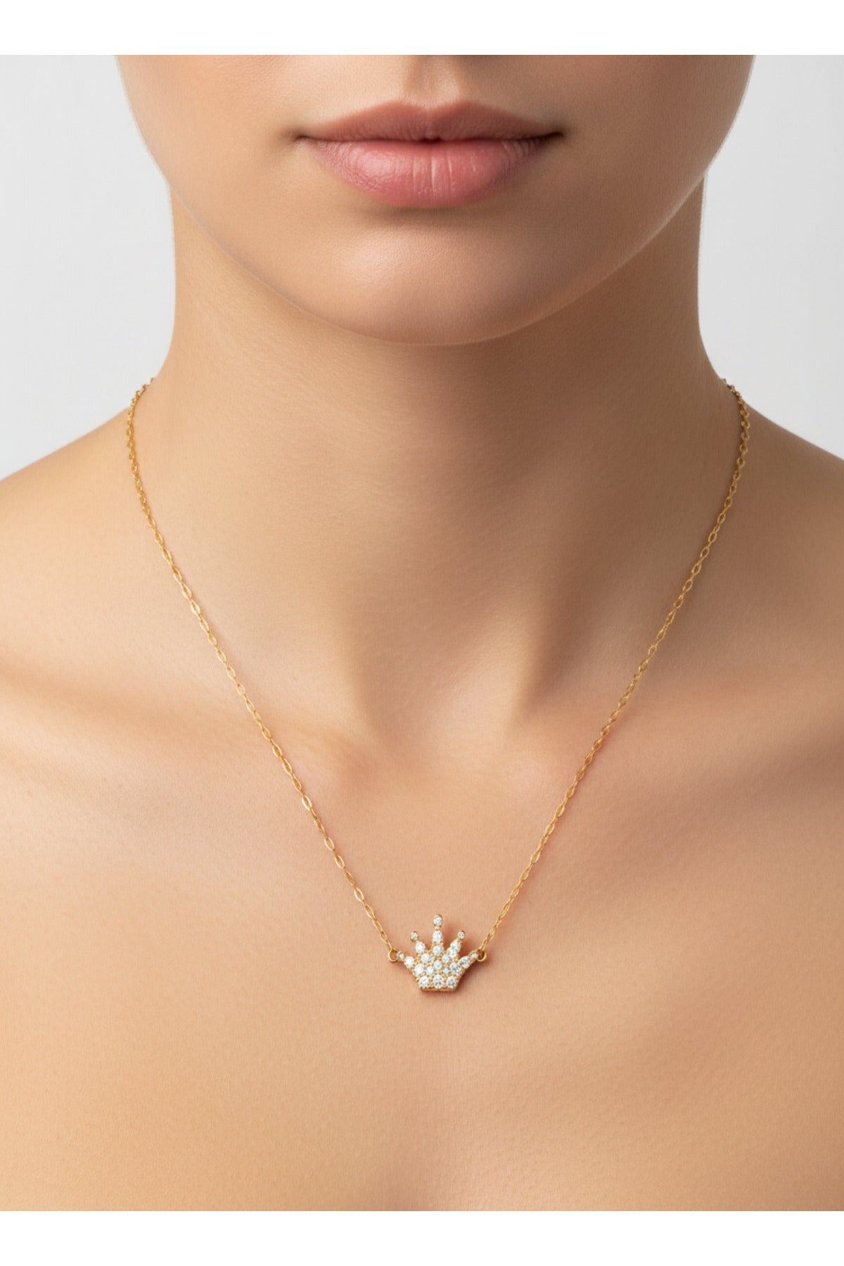 Colier din argint 925 cu zirconiu, placat cu aur