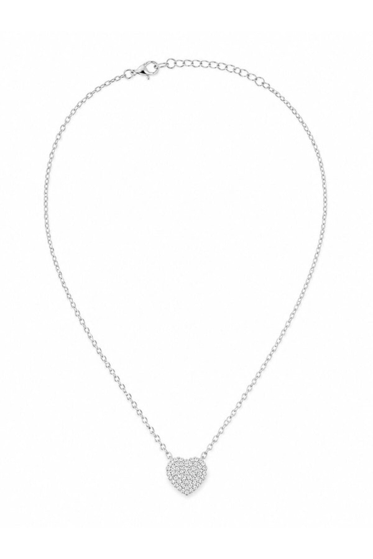 Colier din argint 925 cu zirconiu, placat cu rodiu
