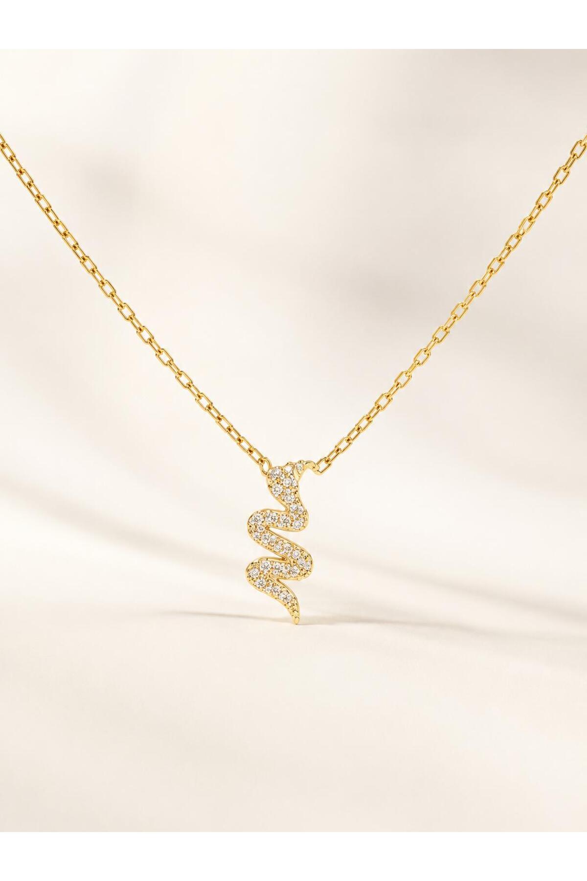 Colier din argint 925 cu zirconiu, placat cu aur