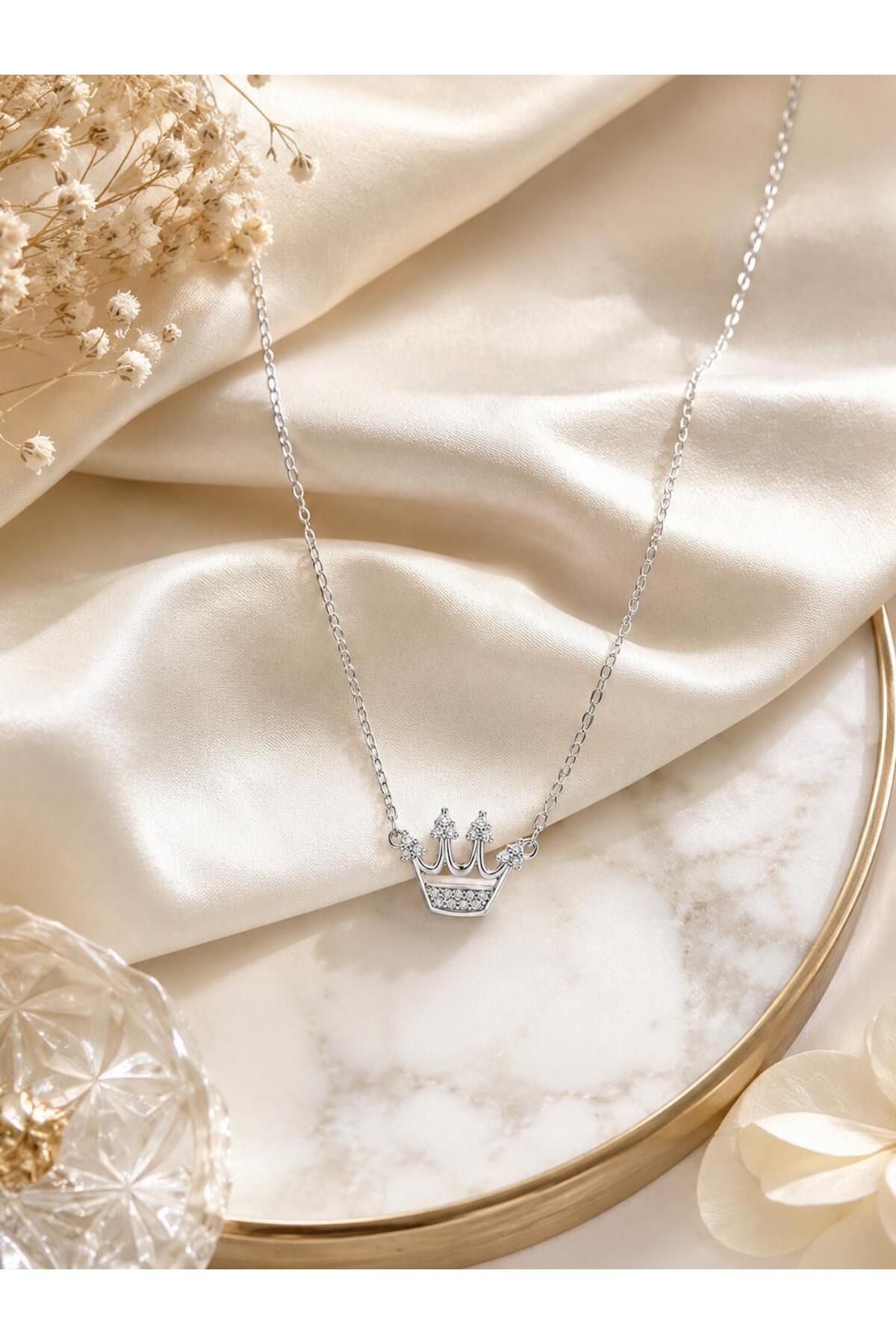 Colier din argint 925 cu zirconiu, placat cu rodiu