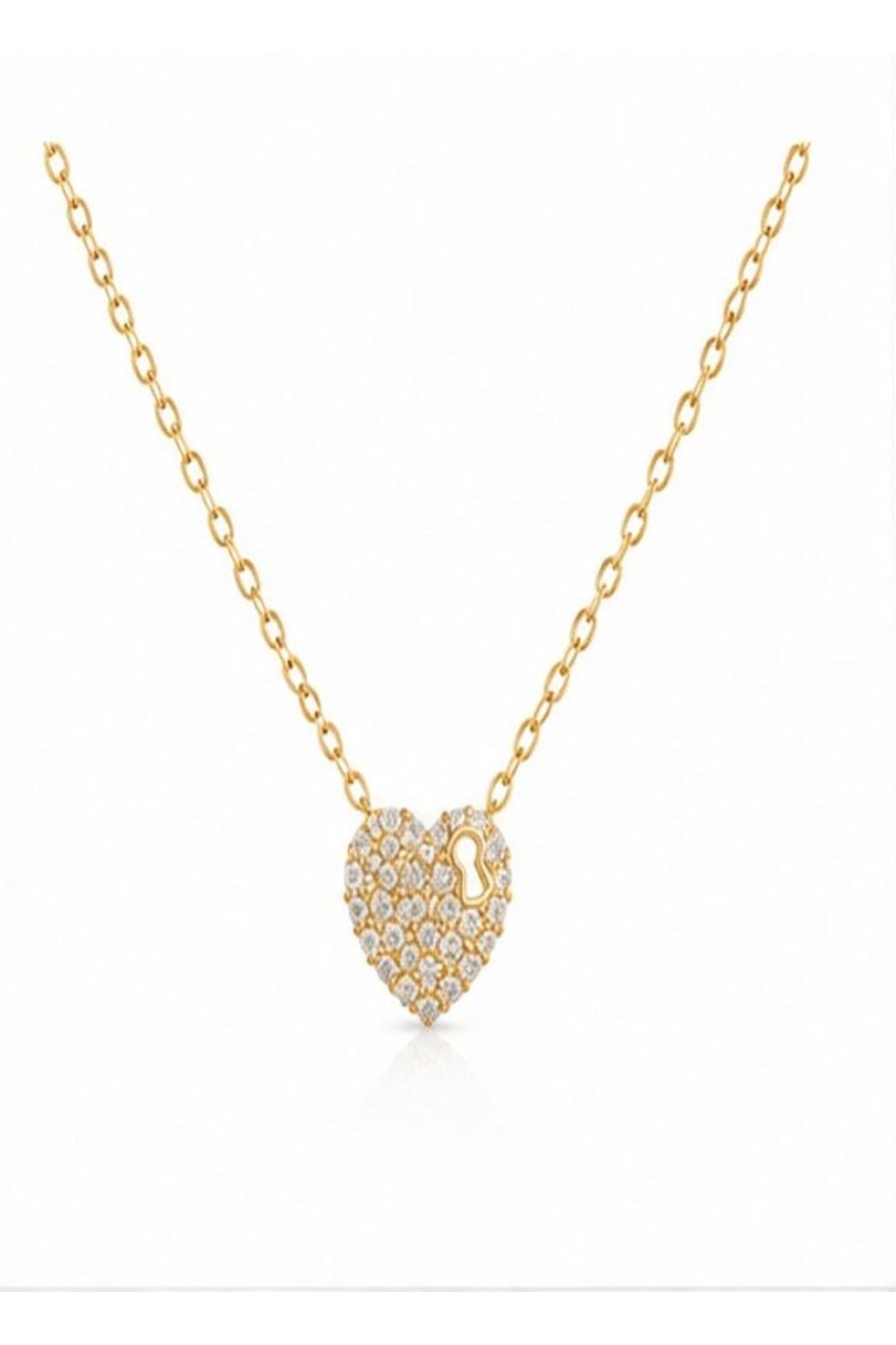 Colier din argint 925 cu zirconiu, placat cu aur