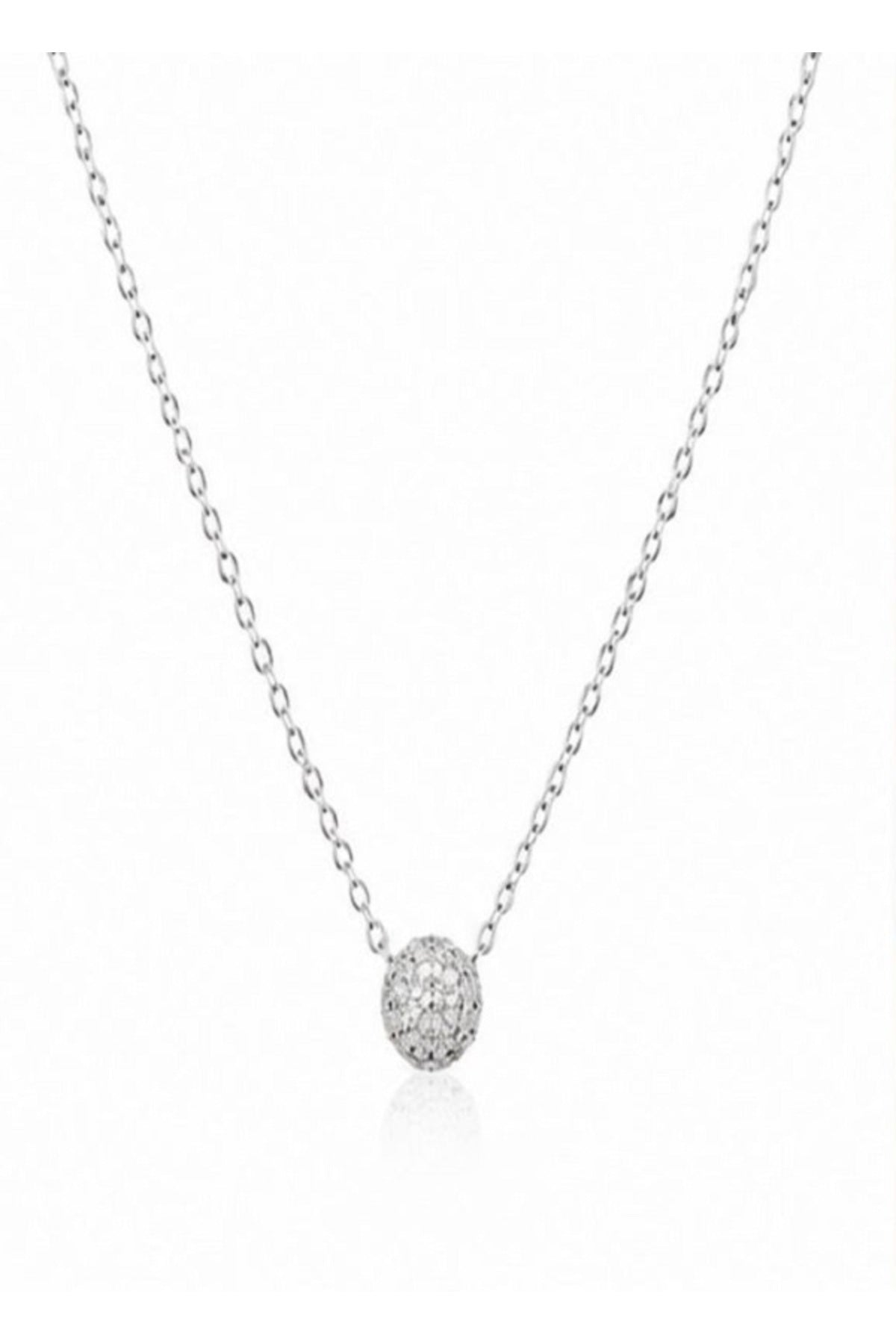 Colier din argint 925 cu zirconiu, placat cu rodiu