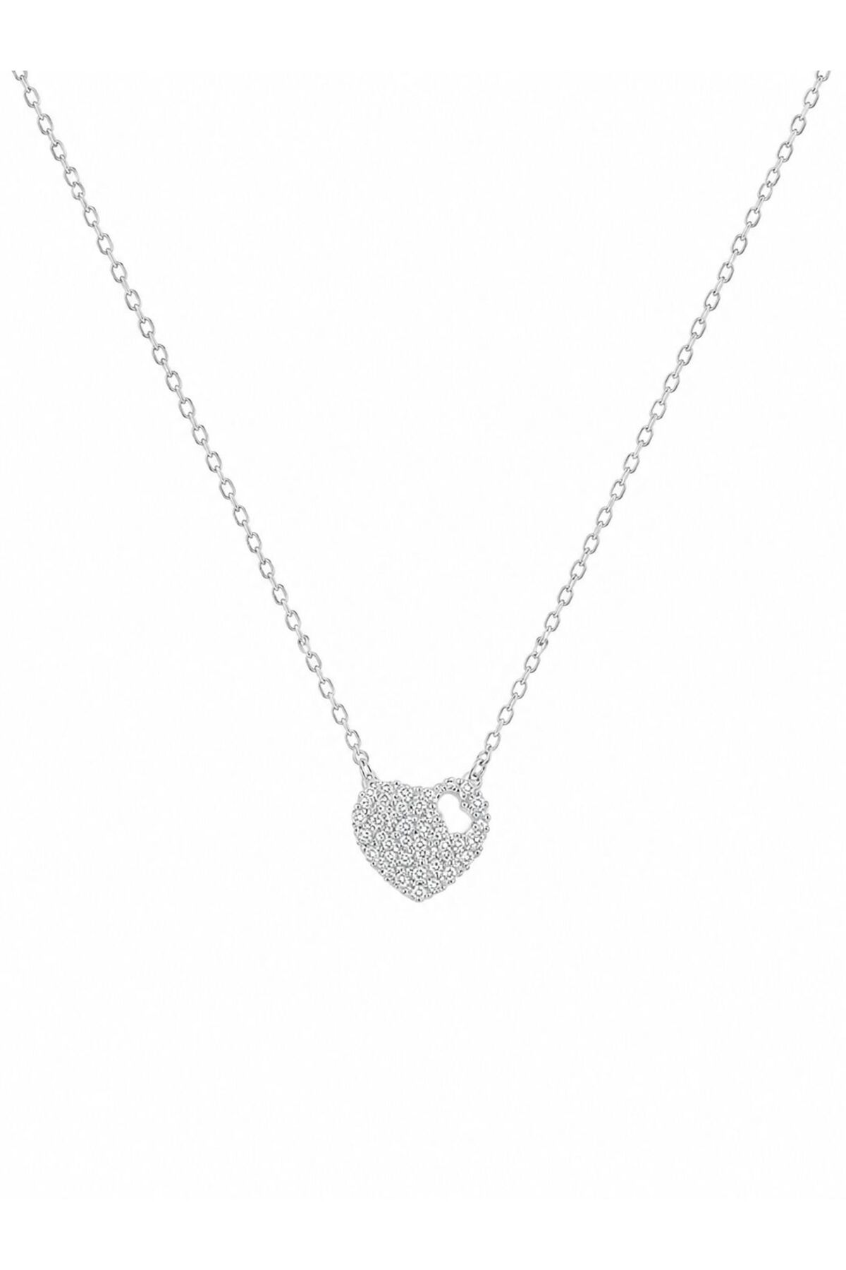 Colier din argint 925 cu zirconiu, placat cu rodiu
