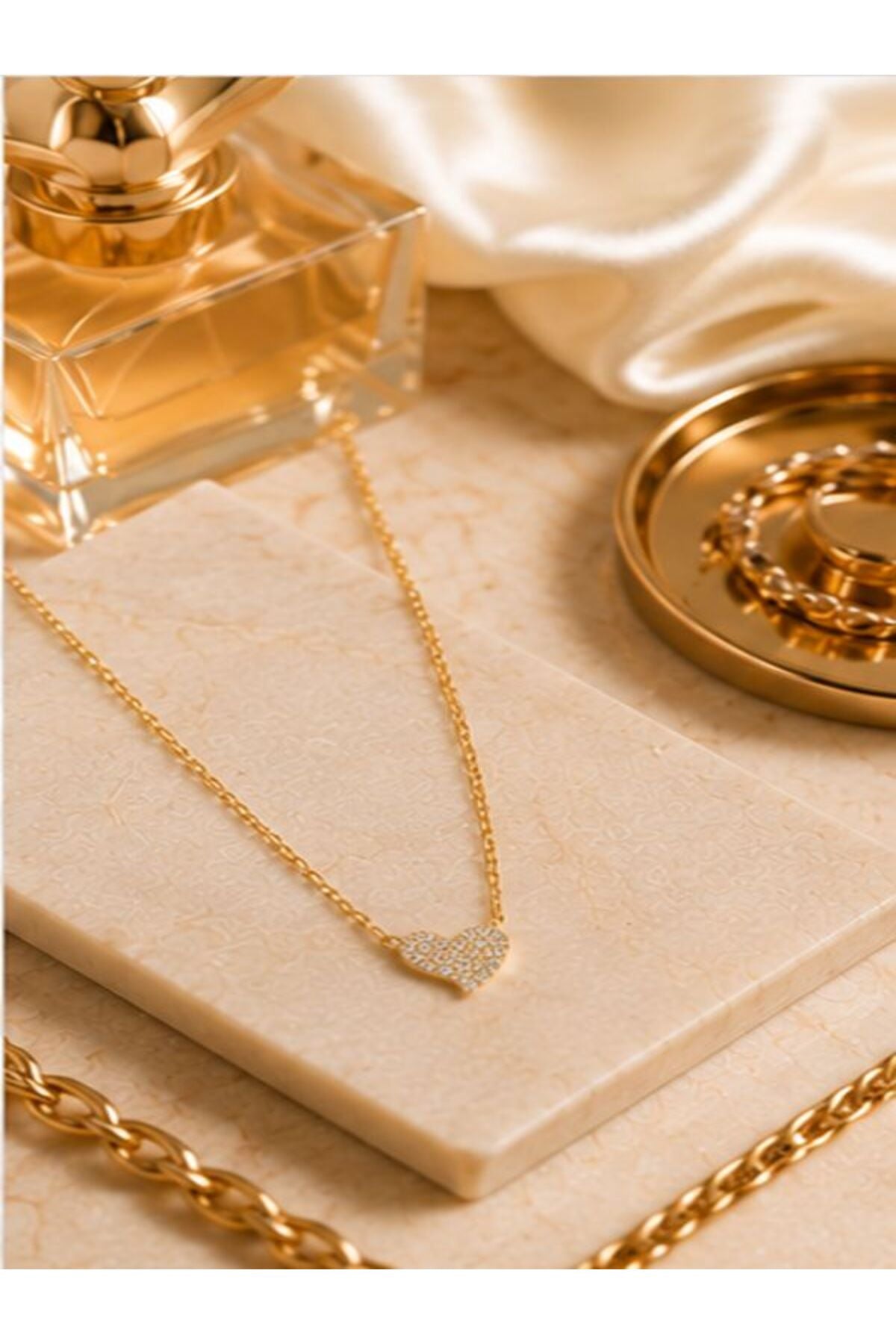Colier din argint 925 cu zirconiu, placat cu aur