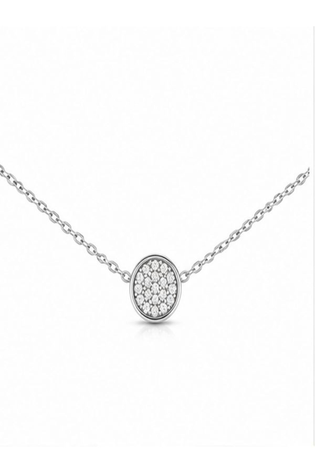 Colier din argint 925 cu zirconiu, placat cu rodiu