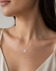 Colier din argint 925 cu zirconiu, placat cu rodiu