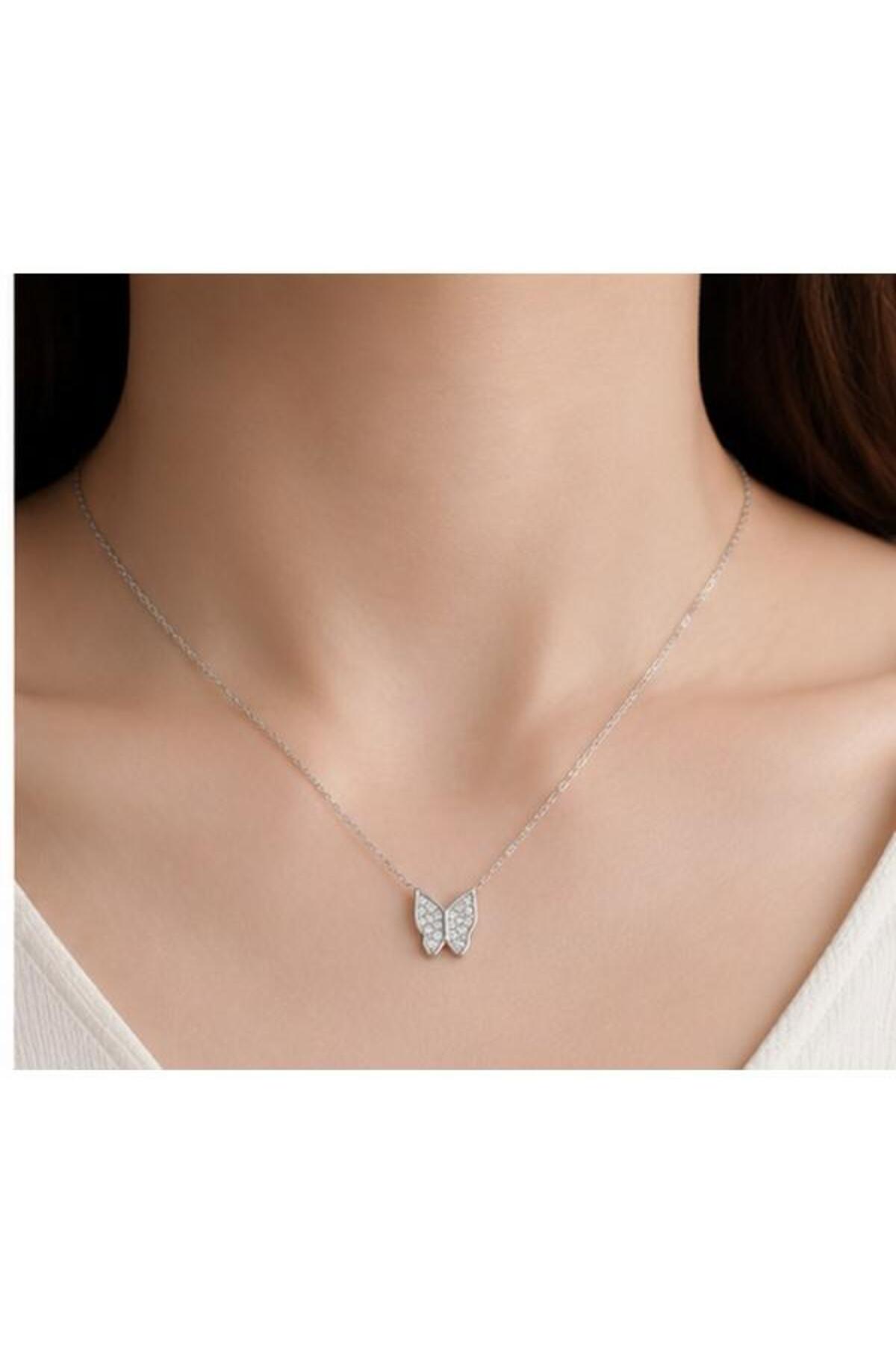 Colier din argint 925 cu zirconiu, placat cu rodiu